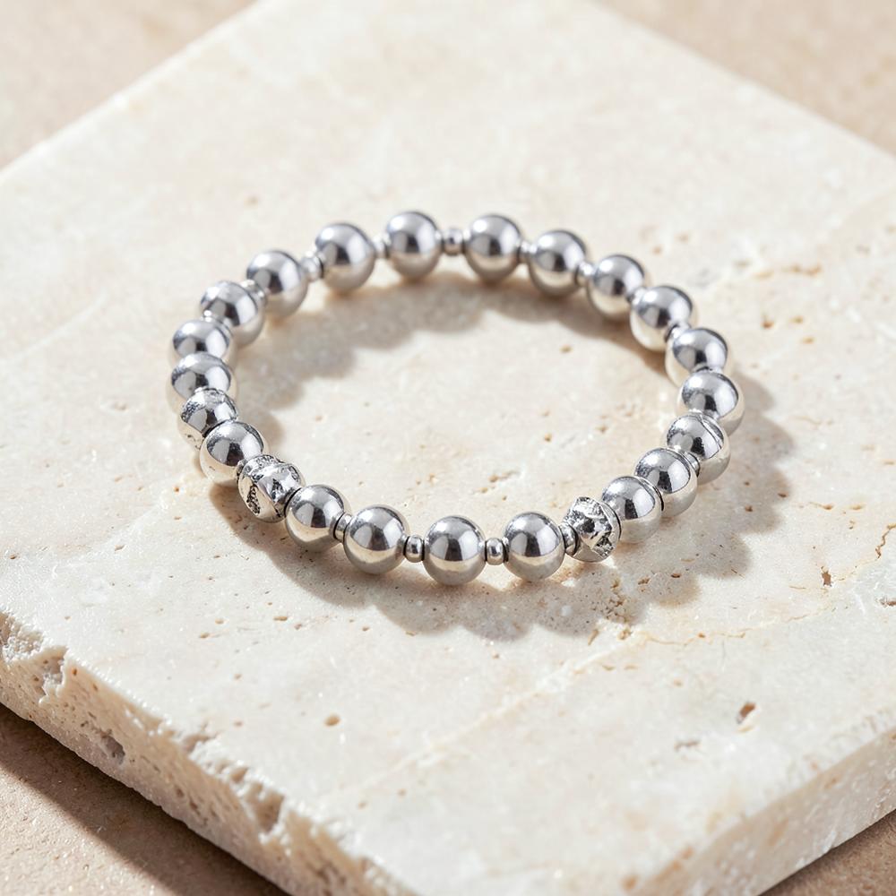 Selene Sterling Bead Anklet